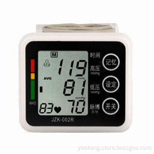 Wireless wrist blood pressure monitor with LCD screen